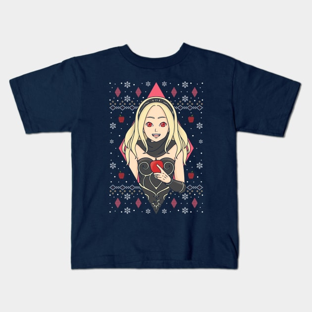 Gravity Queen Christmas Ugly Sweater Kids T-Shirt by Alundrart